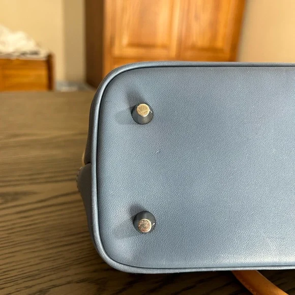 Vintage Coach Canvas & Blue Leather Bag - Picture 10 of 13